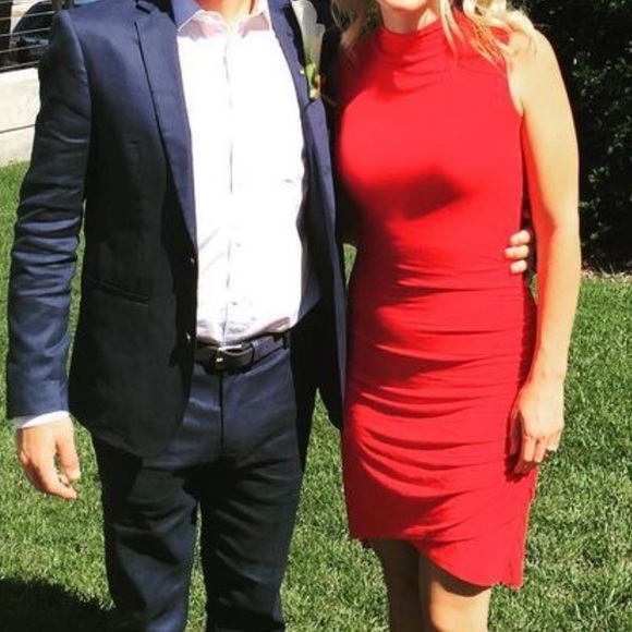 Halogen Sleeveless Side Ruched Mock Neck Dress - Picture 2 of 4